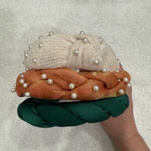 3 Headband Set , Multicolor and material , perfect for day or evening .